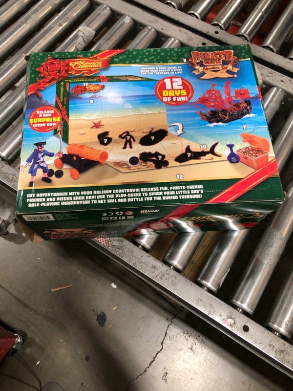 Photo 2 of JOYIN 12 Days Christmas Advent Calendar 2022 with Pirate Action Figures Playset Toy with Boat, Treasure Chest, Cannons, Shark, Pirate Ship, 12 Days