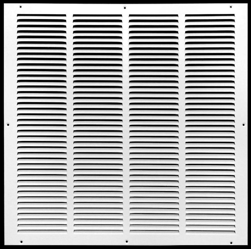 Photo 1 of 18"w X 18"h Steel Return Air Grilles - Sidewall and Cieling - HVAC Duct Cover - White [Outer Dimensions: 19.75"w X 19.75"h]
