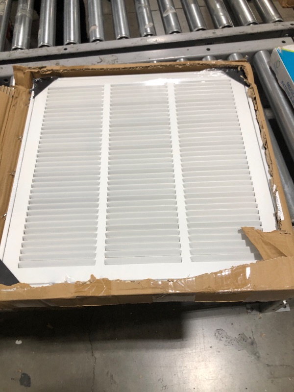 Photo 2 of 18"w X 18"h Steel Return Air Grilles - Sidewall and Cieling - HVAC Duct Cover - White [Outer Dimensions: 19.75"w X 19.75"h]
