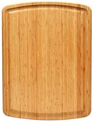 Photo 1 of 24 X 18 Inch XXL Extra Large Bamboo Cutting Board – Wooden Carving Board for Turkey, Meat, Vegetables, BBQ - Single Tone
