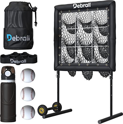 Photo 1 of DEBRALL Pitching Pocket Net for Baseball and Softball, 9 Hole Pitchers Target Strike Zone, 3 Adjustable Heights