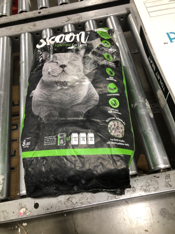 Photo 2 of (1 Bag) Skoon All-Natural Cat Litter, 8 lbs - Light-Weight, Non-Clumping, Low Maintenance, Eco-Friendly - Absorbs, Locks and Seals Liquids for Best Odor Control.