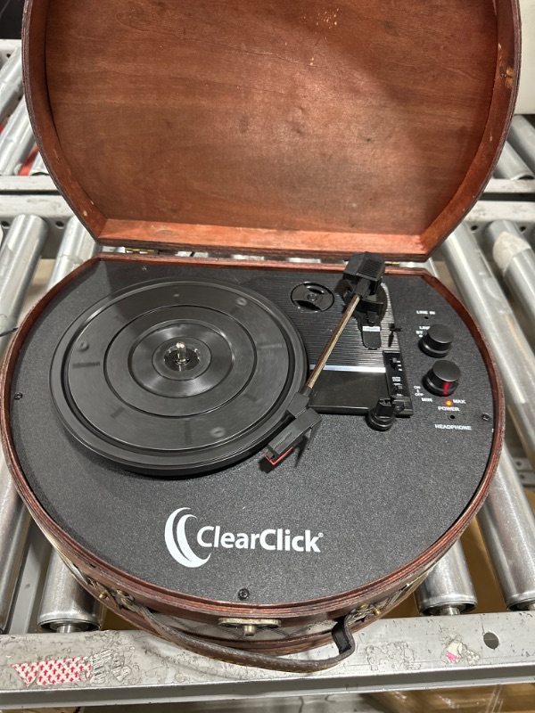 Photo 1 of ClearClick Vintage Suitcase Turntable with Bluetooth & USB - Classic Wooden Retro Style