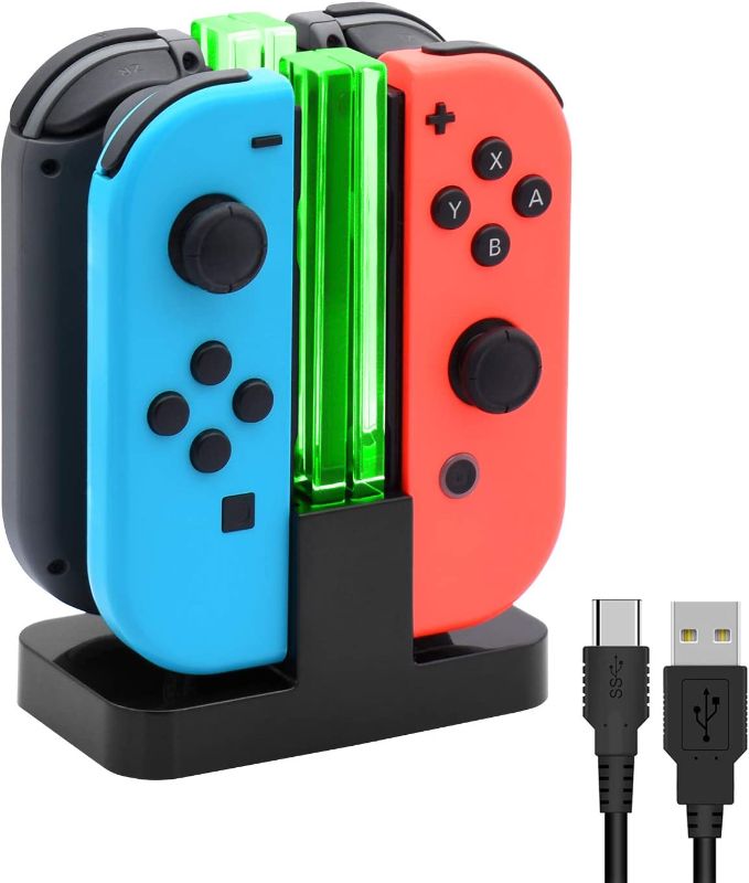 Photo 1 of Charging Dock Replacement for Switch & Charger for Switch OLED Joy Con, Charging Station for Switch with a USB Type-C Charging Cord- Black
