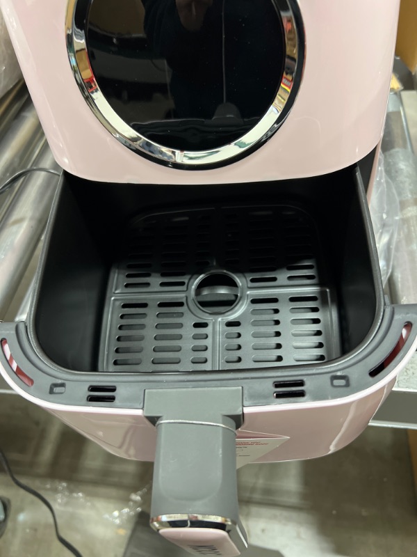Photo 3 of [NEW] KOOC Large Air Fryer, 4.5-Quart Electric Hot Oven Cooker, Free Cheat Sheet for Quick Reference Guide, LED Touch Digital Screen, 8 in 1, Customized Temp/Time, Nonstick Basket, Pink 4.5 Quart Pink 