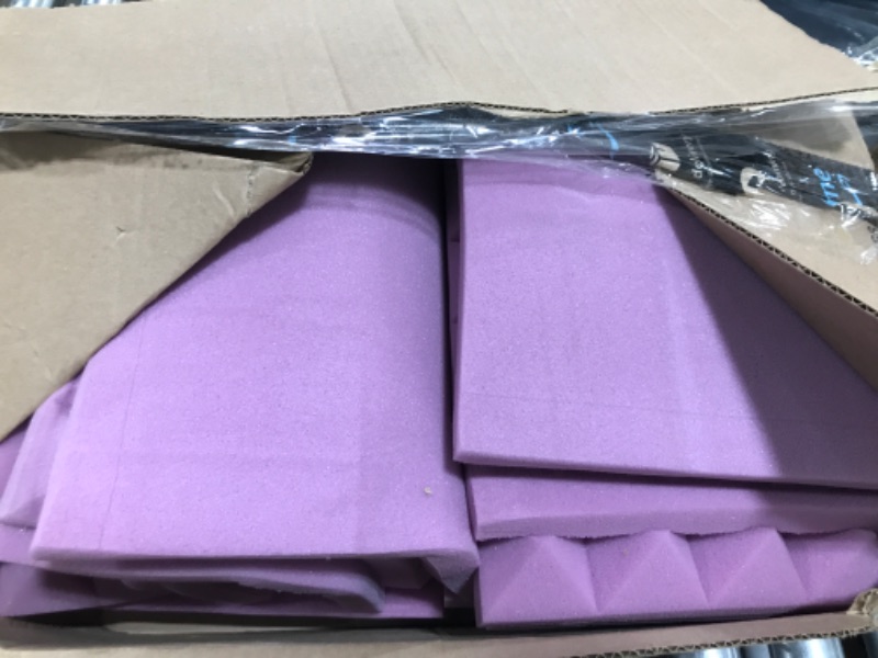 Photo 2 of Acoustic Panels - 9.8 x 9.8 x 2 Inches Pyramid Soundproof Wall Panels High Density Foam Sound Proofing Padding For Wall Studio Foam Sound Absorbing Foam (24 Pack Purple)… 9.8 x 9.8 x 2 Inches Purple - 24 Pack Pyramid Panels