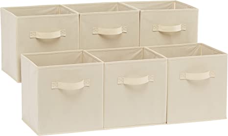 Photo 1 of Amazon Basics Collapsible Fabric Storage Cubes Organizer with Handles,