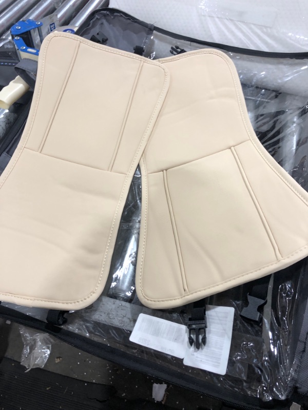 Photo 2 of BaoLL Leather Car Seat Covers, Automotive Seat Covers with Faux Waterproof Leather, Front Pair Leatherette Vehicle Cushion Cover Universal Fit Set Auto, for SUV Pick-up Truck.… solid beige FULL SET