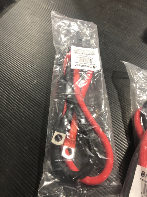 Photo 1 of InstallGear 4 Gauge 2ft OFC Battery Power Inverter Cables (2ct Red/Black) | OFC 4 Gauge Wire | Battery Cable for Car Stereo, Solar, Auto, RV & Marine | Welding Cable