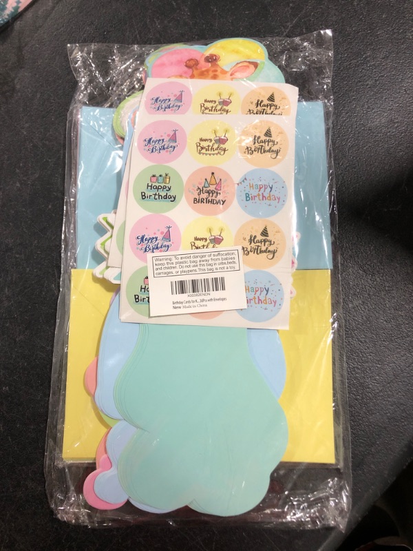 Photo 1 of ceiba tree Birthday Cards for Kids Cute Animal Greeting Cards Assortment for School Classroom Children Die Cut Happy Birthday Cards with Envelopes and Stickers 36Pcs