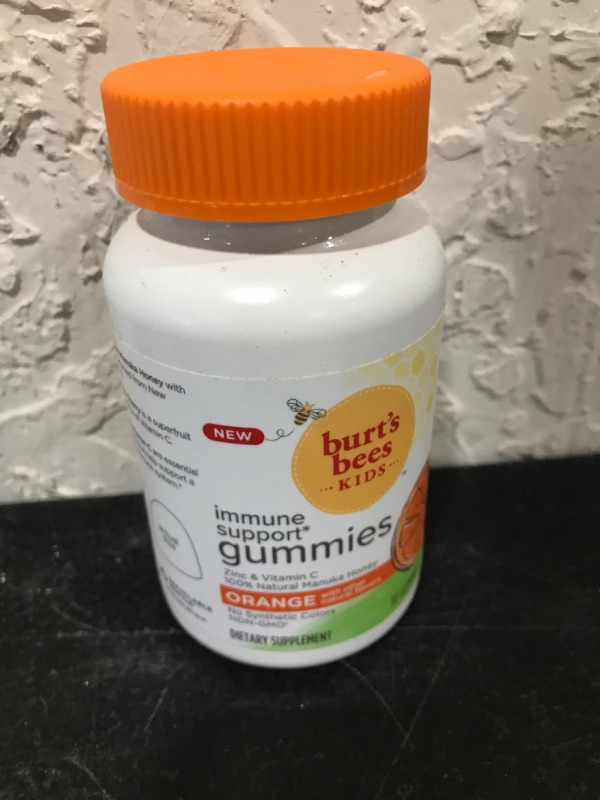 Photo 2 of Burt's Bees Kids Immune Support Gummies: Vitamin C and Zinc, Natural Manuka Honey, Orange Flavor, 30 Count 30 Count (Pack of 1) - EXP - 8 - 2023 