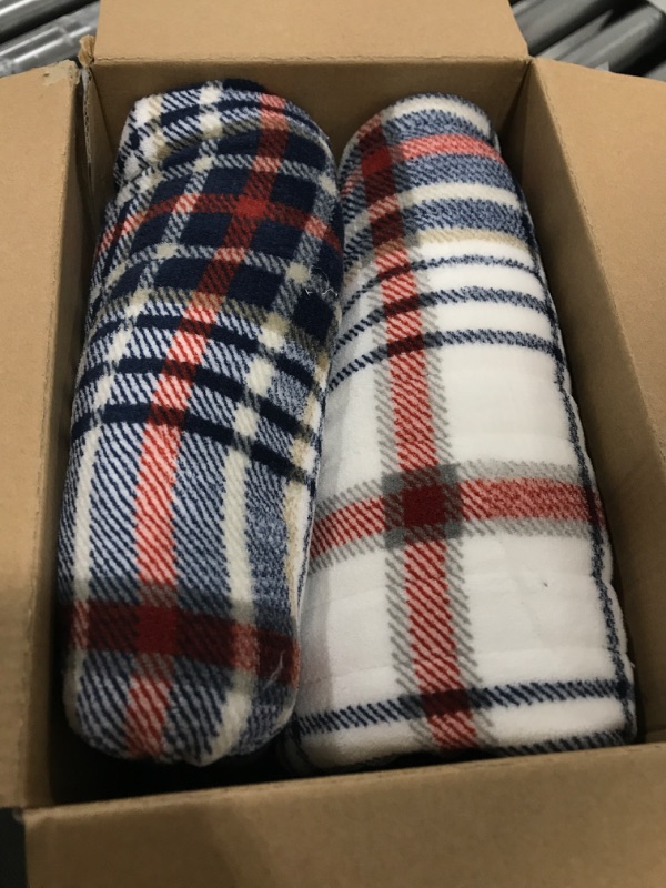 Photo 1 of Eddie Bauer | Smart Heated Electric Throw Blanket - Reversible Sherpa - Hands Free Control - Wi-Fi Only (2.4GHz) - Compatible with Alexa, Google, iOS, Android - Plaid Blue