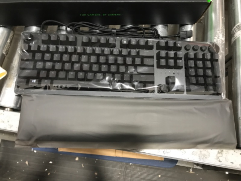 Photo 2 of Razer Huntsman V2 Optical Gaming Keyboard: Fastest Clicky Optical Switches w/Quick Keystrokes & 8000Hz Polling Rate - Doubleshot PBT Keycaps - Dedicated Media Keys & Dial - Ergonomic Wrist Rest Classic Black Keyboard Huntsman V2 Clicky Optical Switches