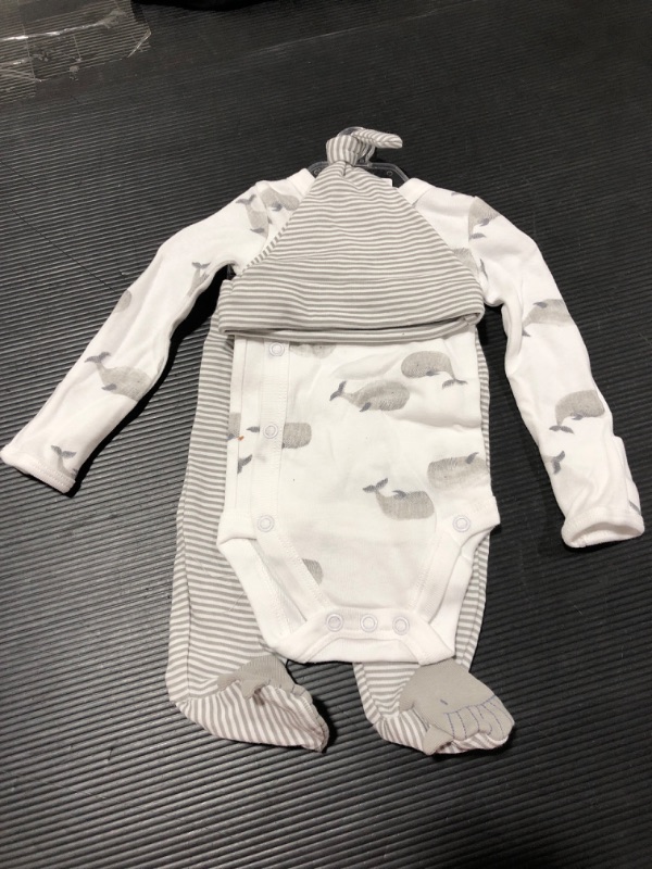 Photo 2 of Baby Boys' 3pc Whale Top and Bottom Set with Hat - Just One You® Made by Carter's White/Gray--NB
