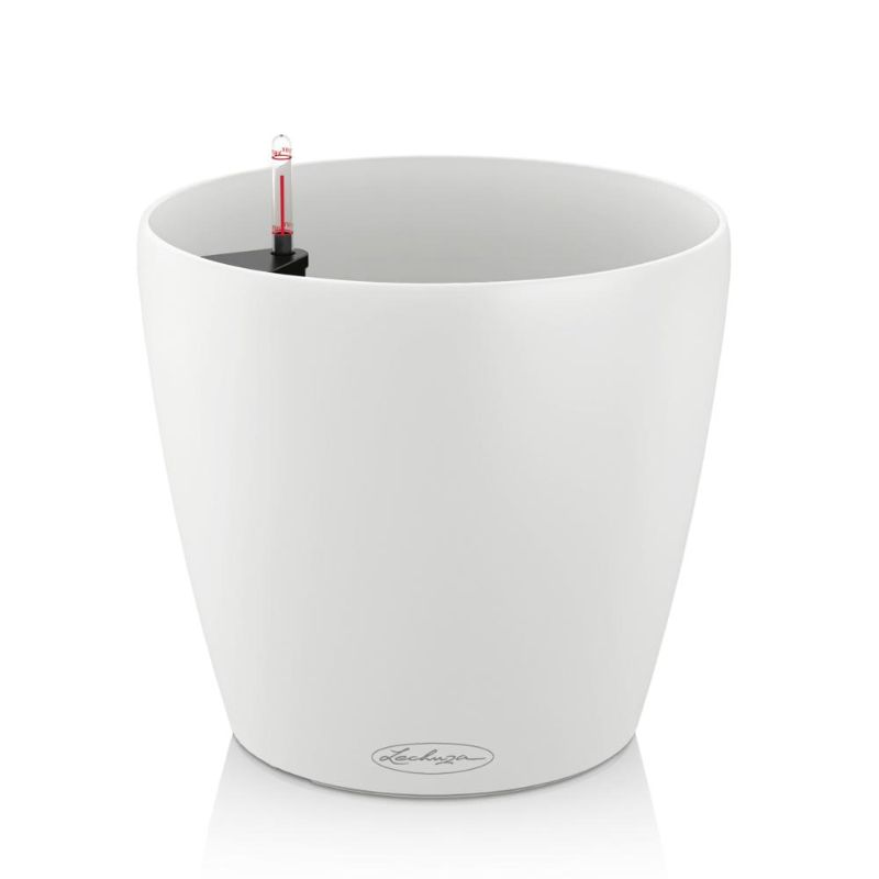 Photo 1 of 23" Color 60 Matte White Smooth and Round Planter with Water Reservoir
