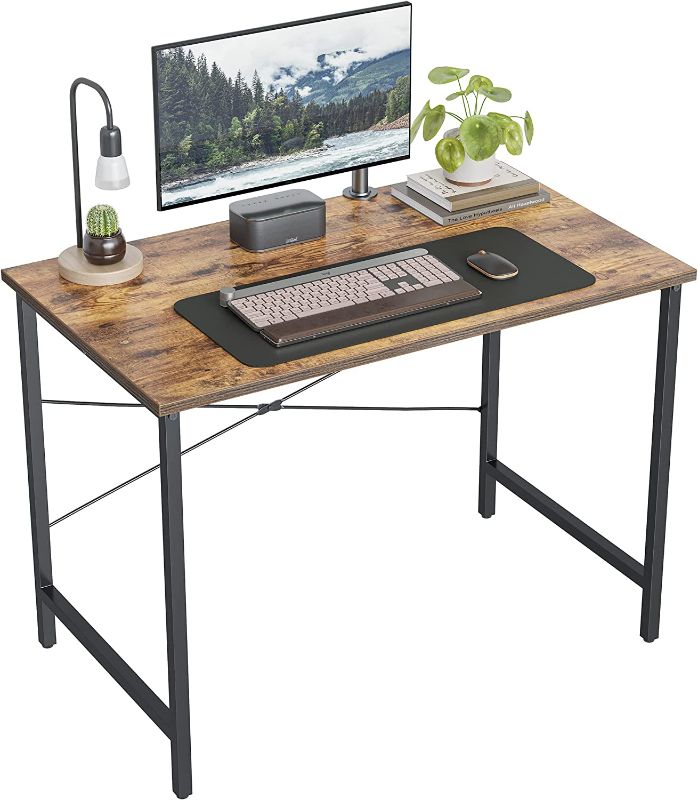 Photo 1 of CubiCubi Computer Desk 55" Home Office Laptop Desk Study Writing Table, Modern Simple Style, Brown