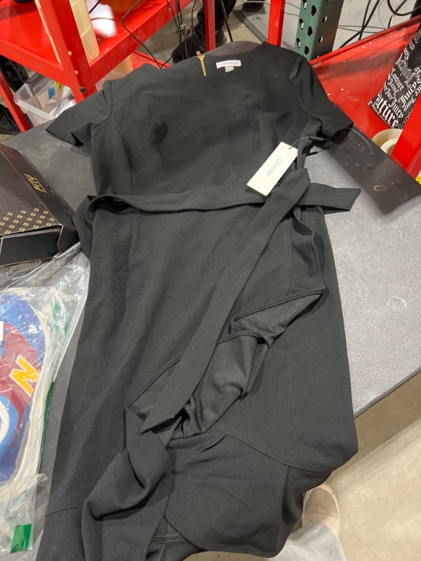 Photo 1 of Calvin Klein Women's Ruffle Mini a Line Dress - Black - Size 12