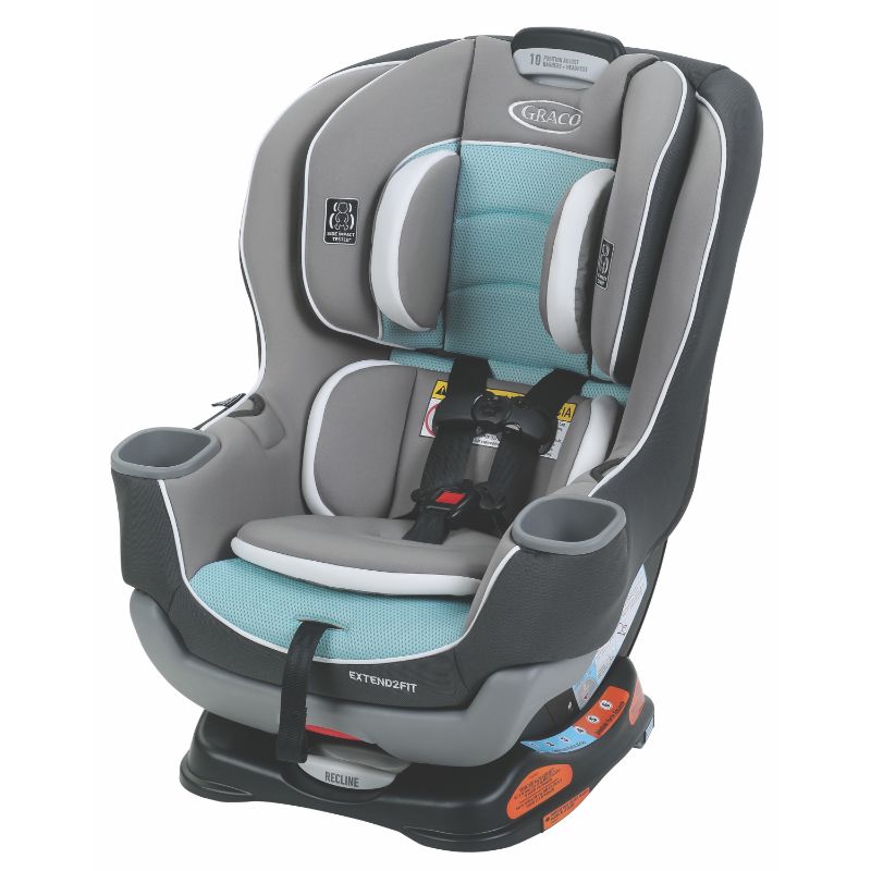 Photo 1 of Graco Extend2Fit Convertible Car Seat, Turquoise/Blue
