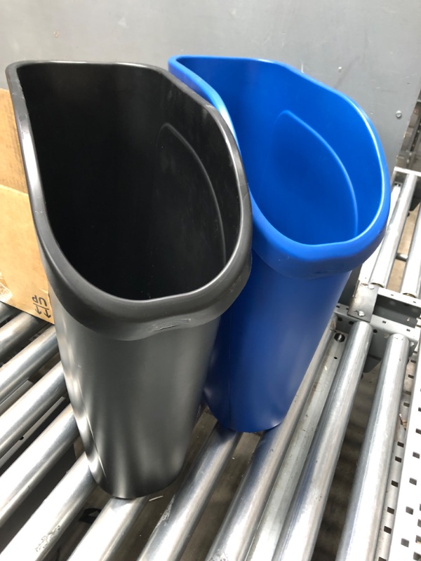 Photo 2 of *** USED *** Rubbermaid 6.4G Undercounter Wastebasket 2 Pack, Blue and Black for Dual Stream Waste and Recycling Recycling Combo 6.4G Wastebasket