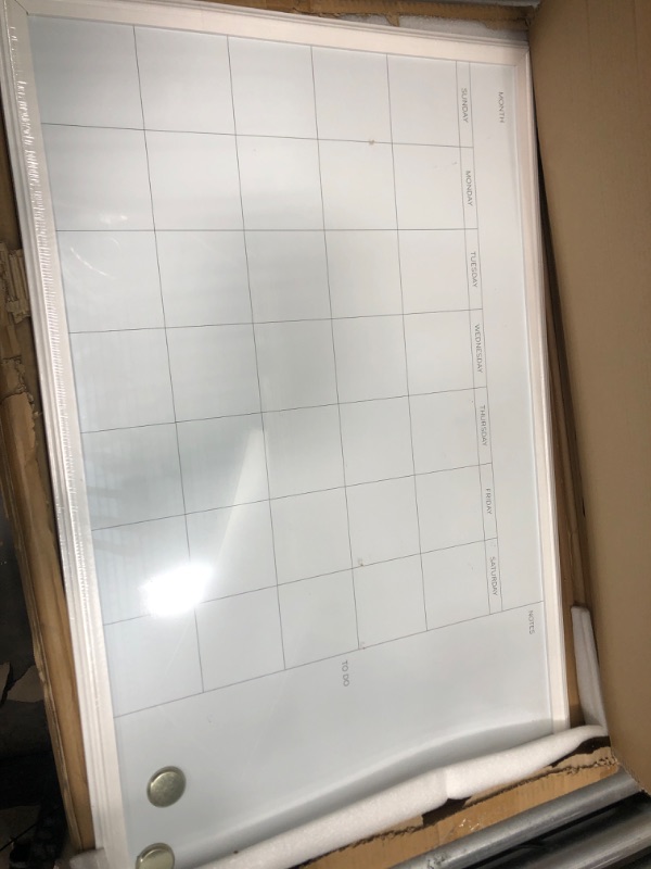 Photo 2 of U Brands Magnetic Dry Erase Calendar Board, 20 x 30 Inches, White Wood Frame (2075U00-01) 30'' x 40'' Board