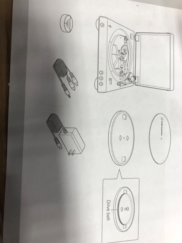 Photo 3 of Audio-Technica AT-LP60XBT-BK Fully Automatic Bluetooth Belt-Drive Stereo Turntable, Black, Hi-Fi, 2 Speed, Dust Cover, Anti-Resonance, Die-cast Aluminum Platter Black Wireless Turntable
**return item, unable to test, no power cords,** box damaged from shi