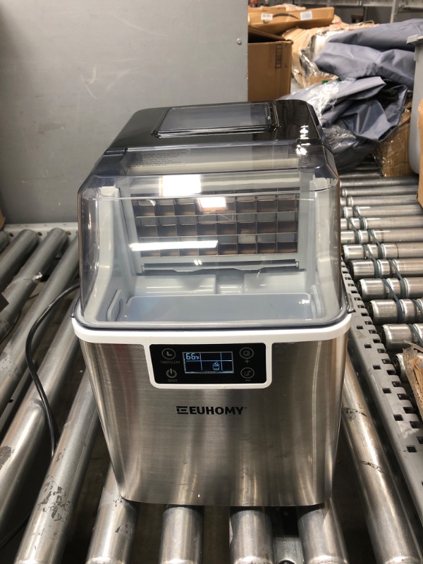 Photo 1 of ***PARTS ONLY*** EUHOMY Ice Maker Machine Countertop, 2 Ways to Add Water,45Lbs/Day 24 Pcs Ready in 13 Mins, Self-Cleaning Portable Compact Ice Cube Maker with Ice Scoop & Basket, Perfect for Home/Kitchen/Office/Bar
