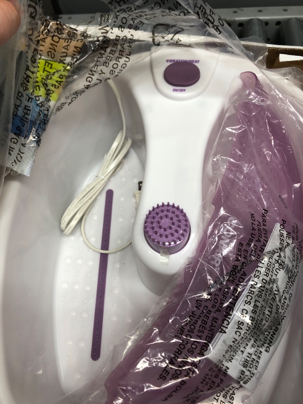 Photo 4 of Conair Soothing Pedicure Foot Spa Bath with Soothing Vibration Massage, Deep Basin Relaxing Foot Massager with Jets, Pink/White Lavender