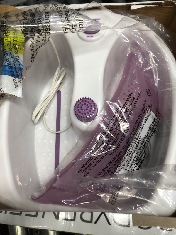 Photo 1 of Conair Soothing Pedicure Foot Spa Bath with Soothing Vibration Massage, Deep Basin Relaxing Foot Massager with Jets, Pink/White Lavender