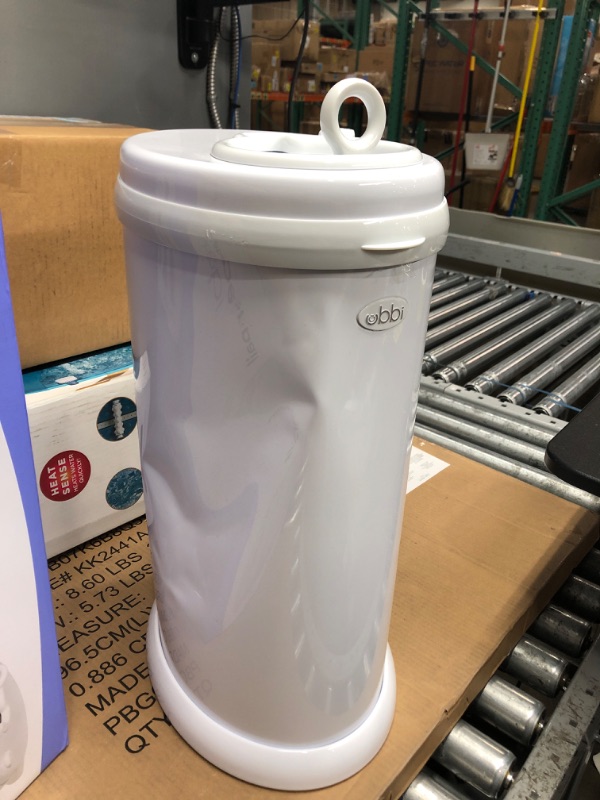 Photo 2 of * DENTED * Ubbi Steel Odor Locking, No Special Bag Required Money Saving, Awards-Winning, Modern Design, Registry Must-Have Diaper Pail, White