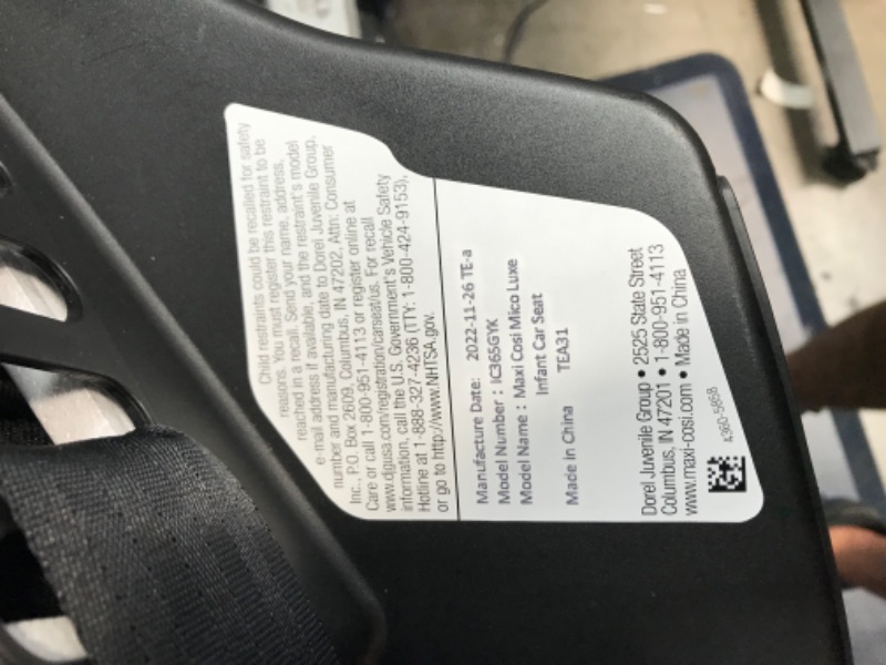 Photo 3 of *** used *** Maxi-Cosi Maxi-Cosi Mico Luxe Infant Car Seat, Rear-Facing for Babies from 4–30 lbs and up to 32”, Midnight Glow