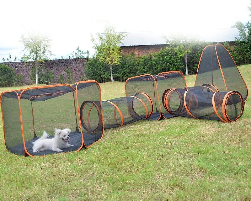 Photo 1 of **** USED **** 6 in 1 Compound Pet Play Tunnel House Cat Dog Rabbit Tent Indoor/Outdoor Pop Up Pet Playpen Folding Enclosure Playpens outside Habitat for Cats Rabbits And Small Animals
