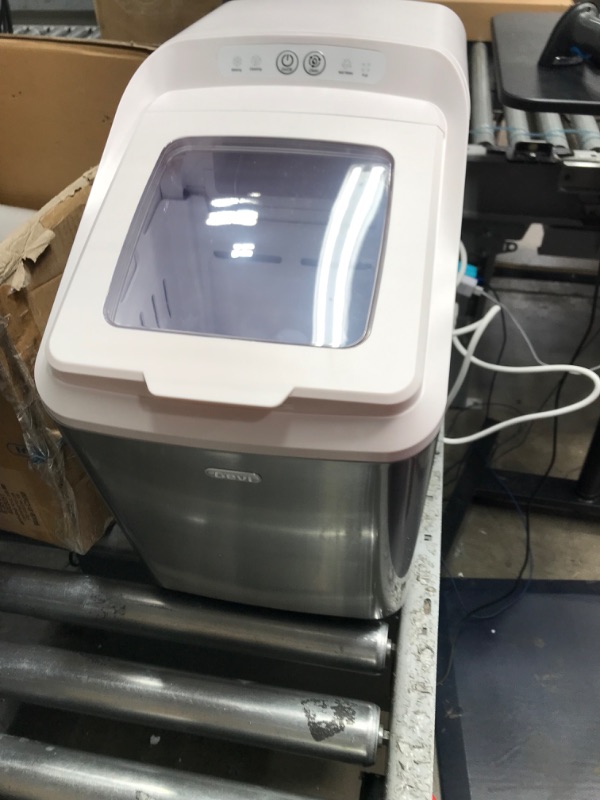 Photo 6 of *** USED *** ** TESTED POWERED ON ** CROWNFUL Nugget Ice Maker Countertop, Makes 26lbs Crunchy ice in 24H, 3lbs Basket at a time, Self-Cleaning Pebble Ice Machine, with Scoop and Basket, Portable Ice Maker for Home/Kitchen/Office/Bar