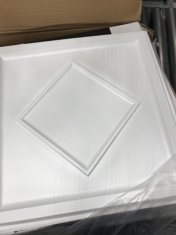 Photo 2 of 
Art3d Decorative Drop Ceiling Tiles 2x2, Glue up Ceiling Panel Square in White, Pack 48 Tiles