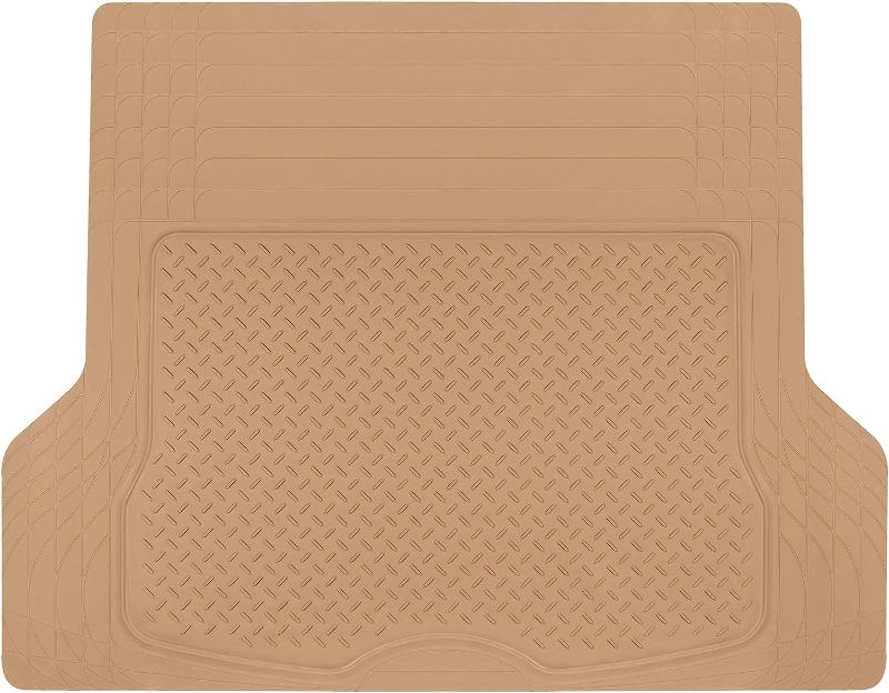 Photo 1 of Heavy Duty Cargo Liner Floor Mat-All Weather Trunk Protection, Trimmable to Fit & Durable HD Rubber Protection for Car SUV Sedan Auto, Beige (MT785BGAMw1)