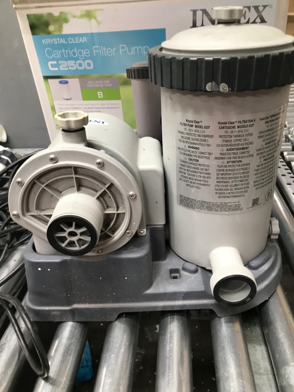 Photo 1 of INTEX 28633EG C2500 Krystal Clear Cartridge Filter Pump for Above Ground Pools: 2500 GPH Pump Flow Rate – Improved Circulation and Filtration – Easy Installation- Improved Water Clarity- Easy to Clean
******HAS POWER BUT NNEDS REPAIRS******
