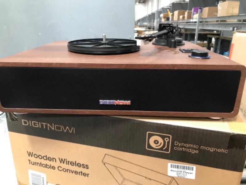 Photo 1 of DIGITNOW Bluetooth Record Player Wireless Turntable HiFi System Wooden Bluetooth Turntable Converter with Counter Weight, Audio Music Player with Twin Detachable Speakers
