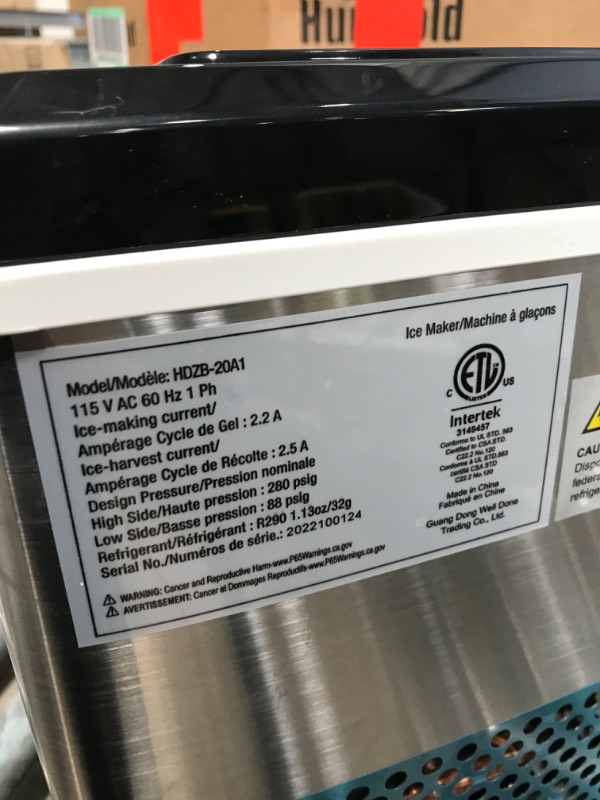 Photo 3 of *SEE NOTES* Humhold CounterTop Ice Maker with 24H Preset Program, 44Lbs/24H with Self-Cleaning, 24 pcs Clear Ice Cubes 