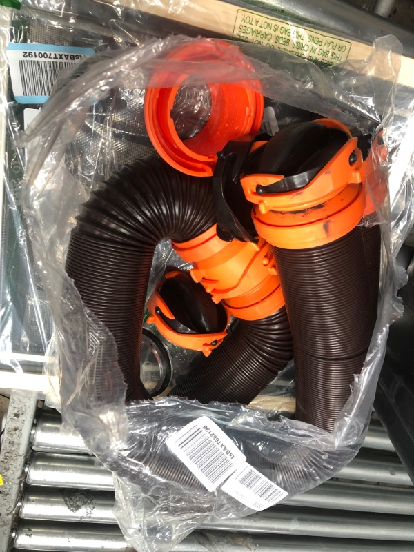 Photo 1 of Camco Super Heavy-Duty Tote Tank Sewer Hose Kit | 18mil HTS Vinyl |3-Foot (39645), Black