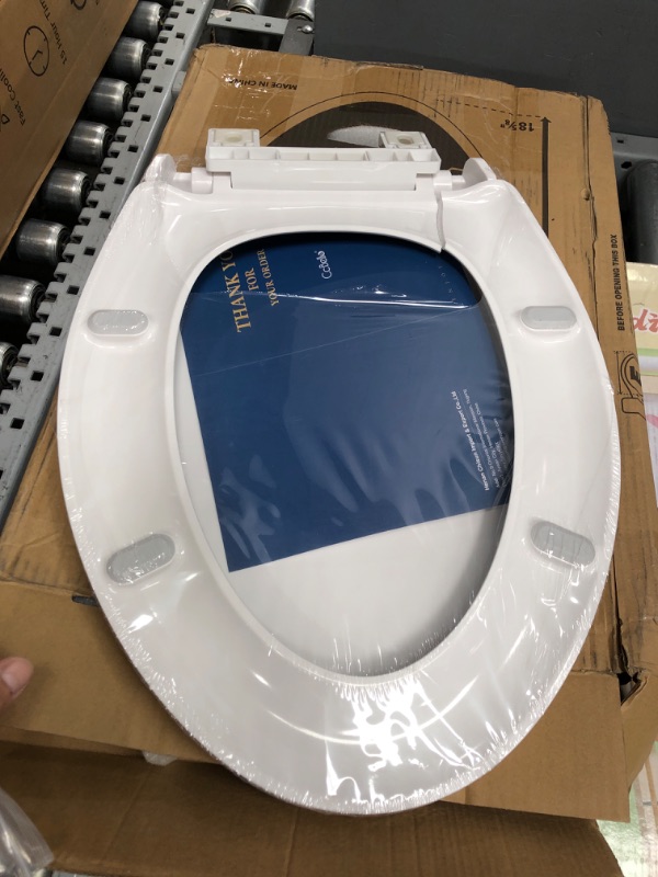 Photo 3 of **DAMAGED**
Elongated Toilet Seat, Cotton White