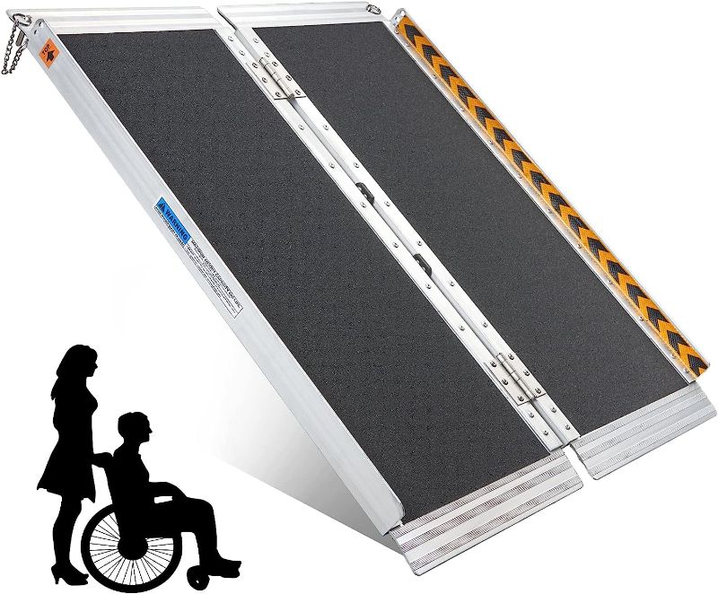 Photo 1 of Wheelchair Ramps 4FT, gardhom 800Lbs Extra Wide 31.3” Aluminum Portable Folding Handicap Ramp 4' for Home Threshold Doorways Steps Curb Vehicle Entry Scooter Stairs 800lbs
