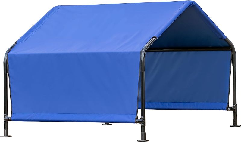 Photo 1 of ShelterLogic 4' x 4' x 3' Outdoor Pet Shade Sun Shelter for Dogs, Cats, and Livestock, Blue
