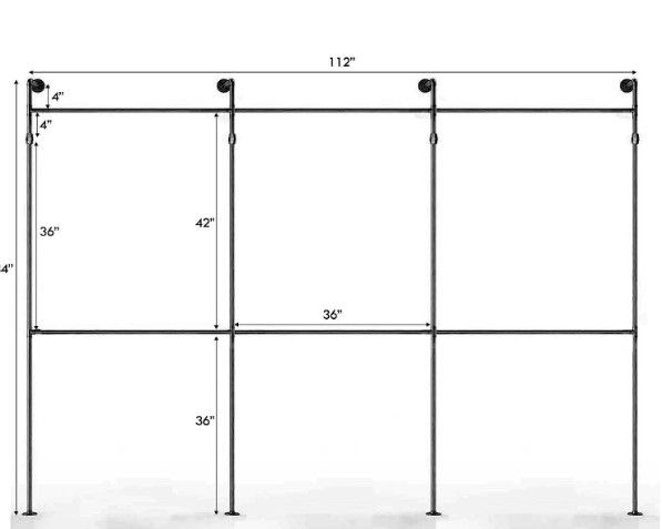 Photo 1 of SERENITA Industrial Pipe Clothing Rack, Hanging Rod for Closet, Wall Mounted Multi Purpose (84" x 114", MariGold)
