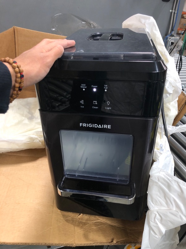 Photo 2 of ***PARTS ONLY NOT FUNCTIONAL***Frigidaire EFIC237 Countertop Crunchy Chewable Nugget Ice Maker, 44lbs per day, Auto Self Cleaning, Black Stainless