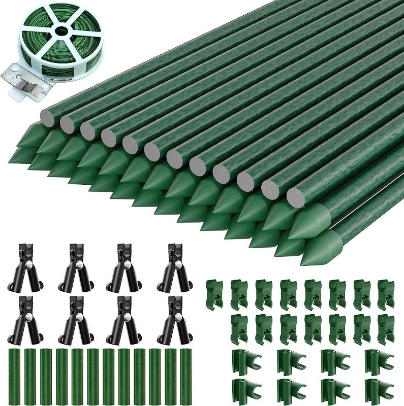 Photo 1 of  Solid Fiberglass 17 Inch X 39PCS DIY 3FT 4FT 5FT 6FT 7FT Tall Plant Stakes, Supporting for Outdoor Plants Vegetable Tomato Pepper Flower