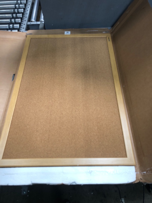Photo 1 of Quartet Cork Board Bulletin Board, 2' x 3' Framed Corkboard, Oak Frame, Decorative Hanging Pin Board, Perfect for Office & Home Decor, Home School Message Board or Vision Board (35-380352)