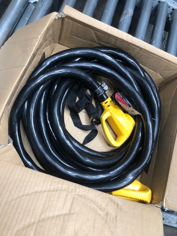 Photo 1 of Camco Heavy-Duty 50-Amp RV Extension Cord | Features Power Grip Handles, Copper 6/3 + 8/1-Gauge Wires, and Rated for 125/250 volts/12,500 watts | 30-foot (55195) 30' 50-Amp Cord