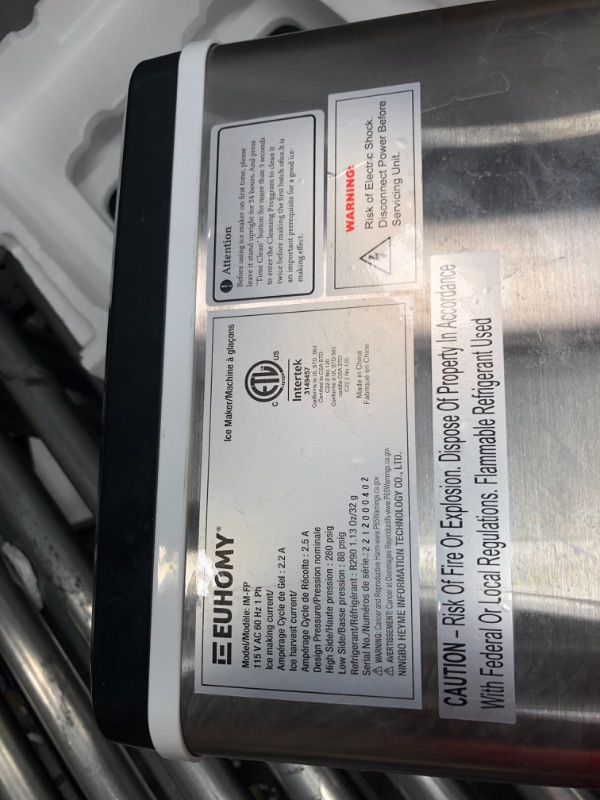 Photo 1 of ***PARTS ONLY***EUHOMY Ice Maker Machine Countertop, 2 Ways to Add Water,45Lbs/Day 24 Pcs Ready in 13 Mins, Self-Cleaning Portable Compact Ice Cube Maker with Ice Scoop...

