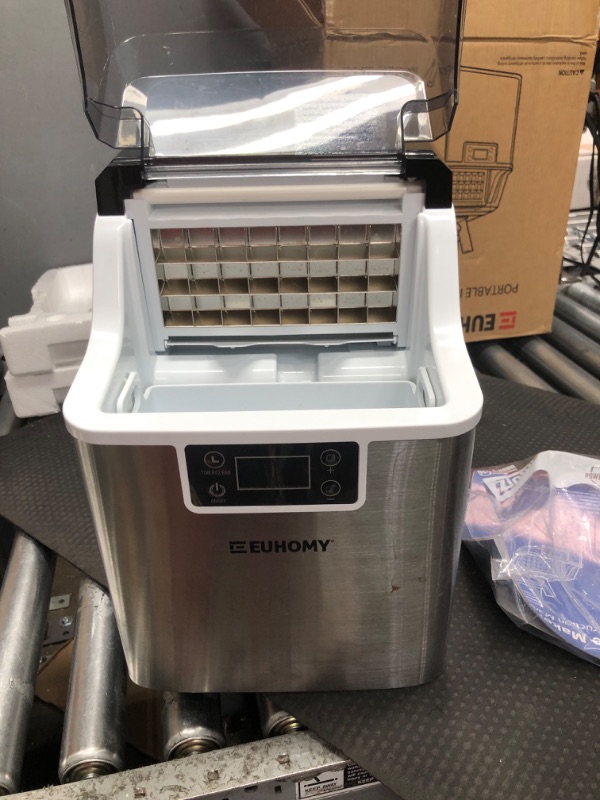 Photo 2 of ***PARTS ONLY***EUHOMY Ice Maker Machine Countertop, 2 Ways to Add Water,45Lbs/Day 24 Pcs Ready in 13 Mins, Self-Cleaning Portable Compact Ice Cube Maker with Ice Scoop...
