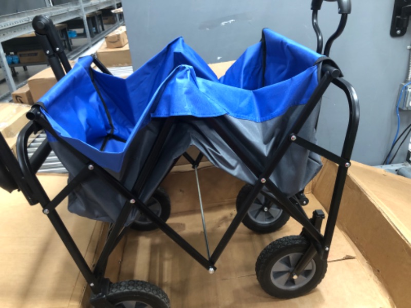 Photo 2 of 

Amazon Basics Collapsible Folding Outdoor Utility Wagon with Cover Bag, Blue
Color:Blue