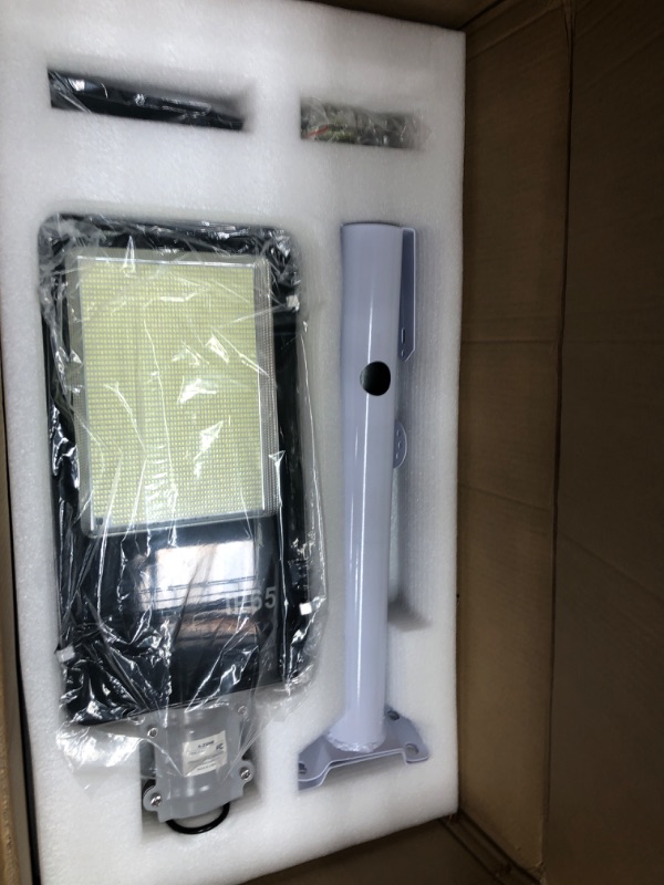 Photo 1 of A-ZONE 1500W Solar Street Lights Outdoor Waterproof, 7000K High Brightness Outdoor LED Street Light Dusk to Dawn, LED Wide Angle Lamp with Remote Control, for Parking Lot, Yard, Plaza (2 Packs) 1500W-F(2 Pack)